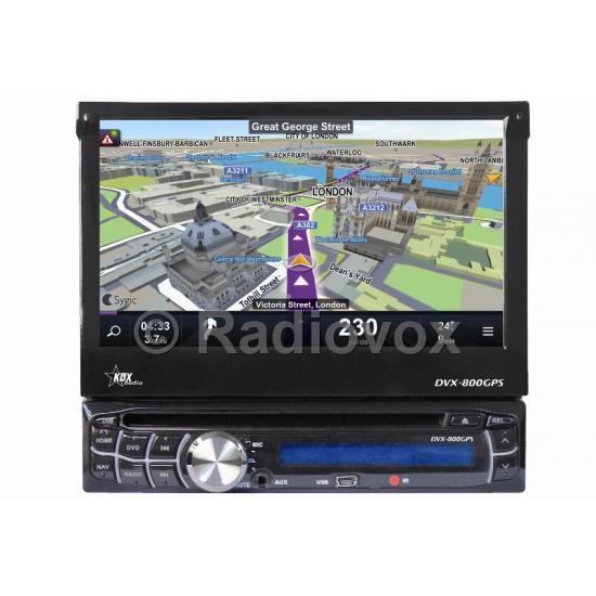 RADIO DVD 1 DIN CON USB SD BLUETOOTH PANTALLA TACTIL 7 CON FRONTAL EXTRAIBLE KDX DVX-800GPS