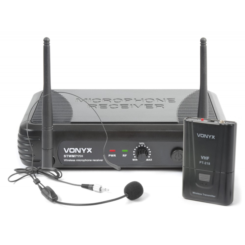 179.187 Sistema inalambrico 1 canal VHF con micro de cabeza Vonyx  STWM711H