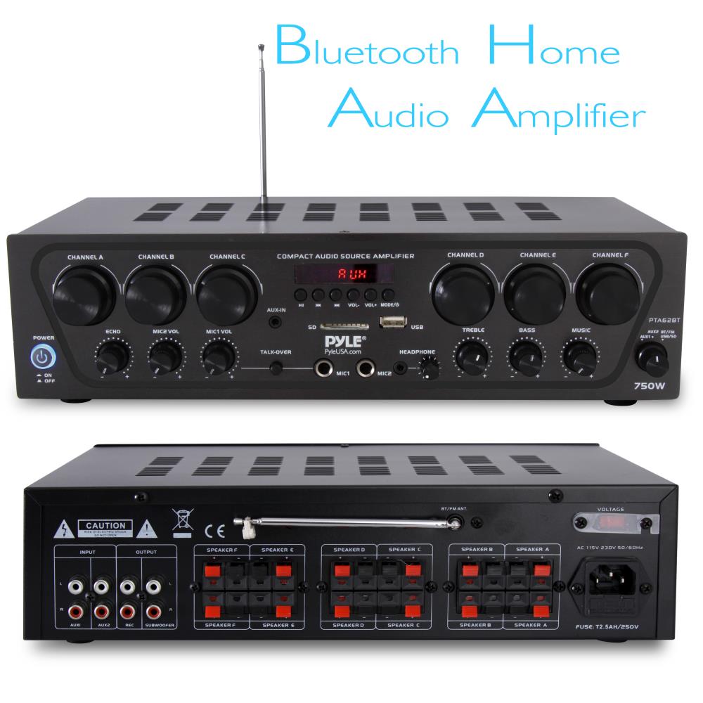 Amplificador receptor Bluetooth radio FM de 6 zonas regulacion 016204 Pyle pack PTA62BT hifi 6 zonas #3