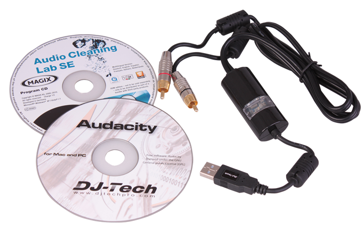 RCA /USB CABLE 1.2M +SOUND CARD DJ-Tech RCA2USB