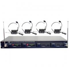 012651 Receptor VHF 4 canales con 4 micros de diadema Pyle PDWM4400