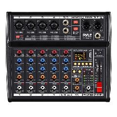 Mezcladora Controladora DJ de 6 canales con interfaz de grabación - Procesador multiefectos integrado/entrada AUX y reproductor  Pyle CA-PMX466