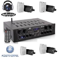 PACK Amplificador Hi-Fi estreo con 4 zonas independientes, BT,MP3, FM.ACK Acoustic Control AMP 435 PACK