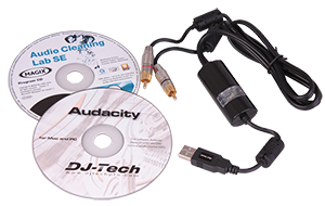 RCA /USB CABLE 1.2M +SOUND CARD DJ-Tech RCA2USB